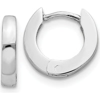 14K White Gold Polished Round Hinged Hoop Earrings - 6mm Width by Oro Pregiato