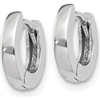 14K White Gold Polished Round Hinged Hoop Earrings - 6mm Width by Oro Pregiato