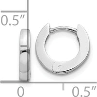 14K White Gold Polished Round Hinged Hoop Earrings - 6mm Width by Oro Pregiato
