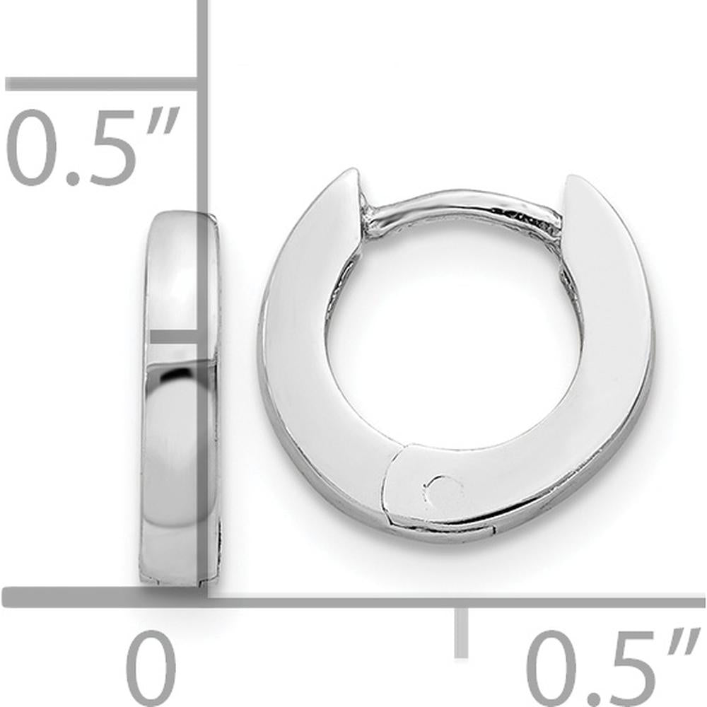 14K White Gold Polished Round Hinged Hoop Earrings - 6mm Width by Oro Pregiato