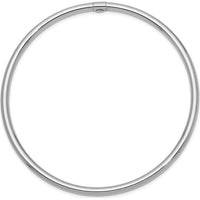 14K White Gold Polished Round Tube Slip-On Bangle Bracelet - 8.25 Inches, 3.00mm Width by Oro Pregiato