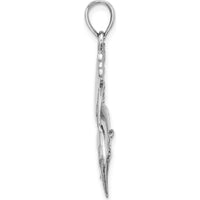 14K White Gold Polished Sailfish Charm - Ocean-Inspired Elegance by Oro Pregiato