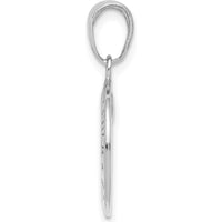 14K White Gold Polished Saint Christopher Medal Charm Pendant - 23.5mm Length by Oro Pregiato