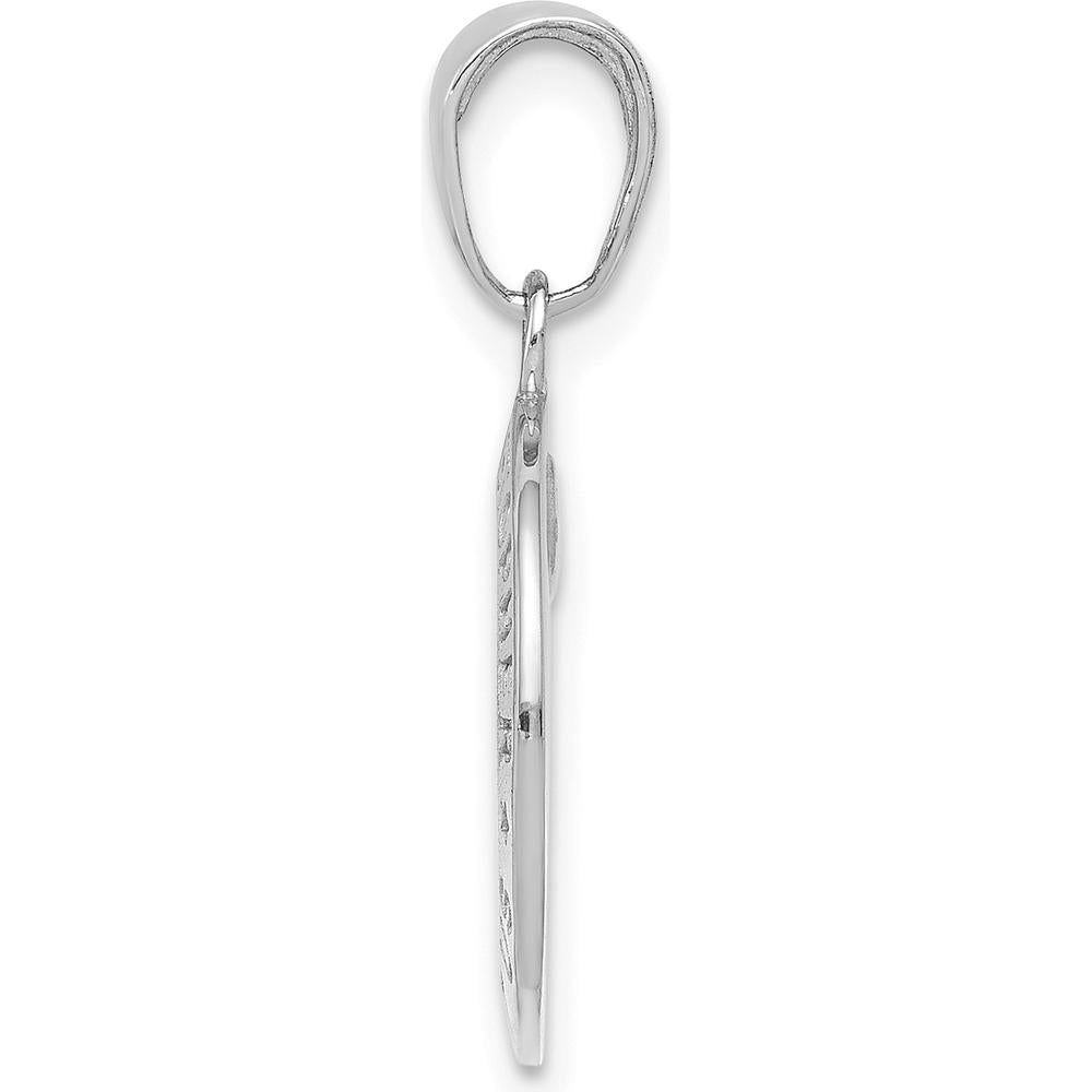 14K White Gold Polished Saint Christopher Medal Charm Pendant - 23.5mm Length by Oro Pregiato