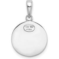 14K White Gold Polished Saint Christopher Medal Charm Pendant - 23.5mm Length by Oro Pregiato