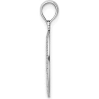 14K White Gold Polished Saint Christopher Oval Pendant - Faith Symbol Jewelry by Oro Pregiato