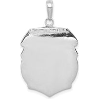 14K White Gold Polished Saint Michael Protect Us Medal Pendant - Solid, Rhodium-Plated Design by Oro Pregiato
