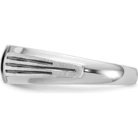 14K White Gold Polished Satin and Grooved Men's Ring Mounting - 1.85mm to 2.95mm Band Width by Oro Pregiato