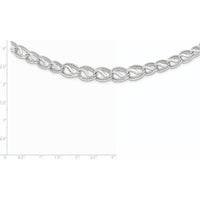14K White Gold Polished Satin Diamond-cut Graduated 17" Necklace by 0