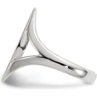 14K White Gold Polished Satin Finish Signet Ring with Tapered Band - 9.0x17.0mm by 0