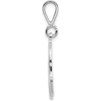 14K White Gold Polished Script Filigree Letter A Pendant - Elegant Monogrammed Charm by Oro Pregiato