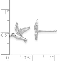 14K White Gold Polished Seagull Post Earrings - Elegant Flight Design by 0