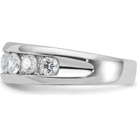 14K White Gold Polished Seven Stone Men's Ring Mounting - 6.55mm Band Width by Oro Pregiato
