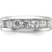 14K White Gold Polished Seven Stone Men's Ring Mounting - 6.55mm Band Width by Oro Pregiato