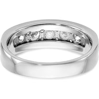 14K White Gold Polished Seven Stone Men's Ring Mounting - 6.55mm Band Width by Oro Pregiato