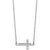 14K White Gold Polished Sideways Cross Pendant Necklace 19" by 0