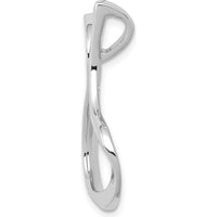 14K White Gold Polished Slide for 2mm Regular & 3mm Fancy Omega Chains - Solid, Rhodium Plated by 0