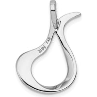 14K White Gold Polished Slide for 2mm Regular & 3mm Fancy Omega Chains - Solid, Rhodium Plated by 0