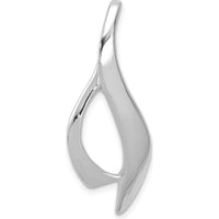 14K White Gold Polished Slide for 4mm Regular/6mm Fancy Omega - Rhodium Plated by 0