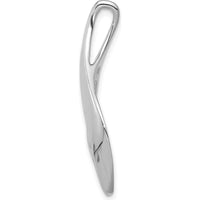 14K White Gold Polished Slide for 4mm Regular/6mm Fancy Omega - Rhodium Plated by 0