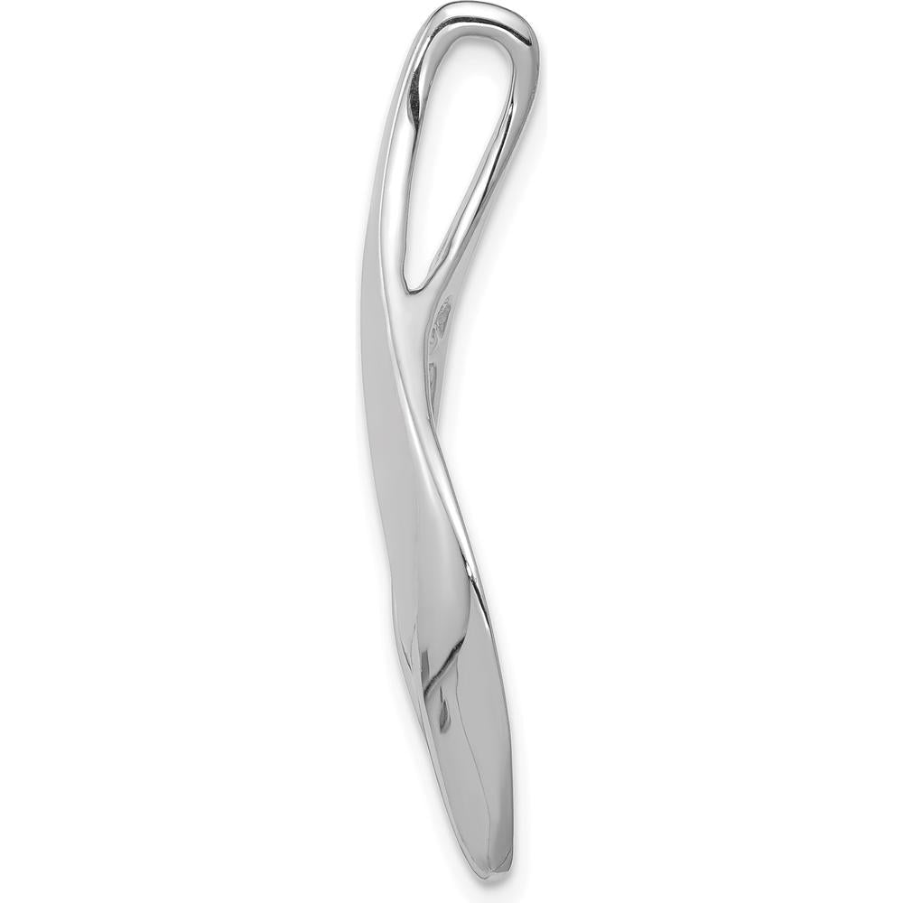 14K White Gold Polished Slide for 4mm Regular/6mm Fancy Omega - Rhodium Plated by 0
