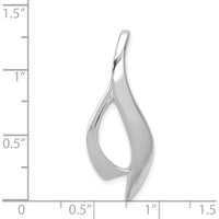 14K White Gold Polished Slide for 4mm Regular/6mm Fancy Omega - Rhodium Plated by 0