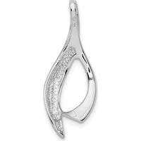 14K White Gold Polished Slide for 4mm Regular/6mm Fancy Omega - Rhodium Plated by 0