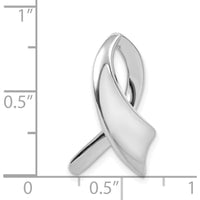 14K White Gold Polished Slide Pendant Fits 2mm Regular and 6mm Fancy Omega - Solid Rhodium Plated by 0