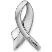 14K White Gold Polished Slide Pendant Fits 2mm Regular and 6mm Fancy Omega - Solid Rhodium Plated by 0