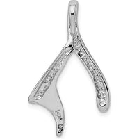 14K White Gold Polished Slide Pendant Fits 2mm Regular or 6mm Fancy Omega Chains by 0