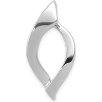 14K White Gold Polished Slide Pendant Fits up to 10mm Fancy or 8mm Regular Omega Chain by 0