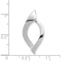 14K White Gold Polished Slide Pendant Fits up to 10mm Fancy or 8mm Regular Omega Chain by 0