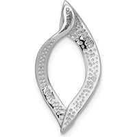 14K White Gold Polished Slide Pendant Fits up to 10mm Fancy or 8mm Regular Omega Chain by 0