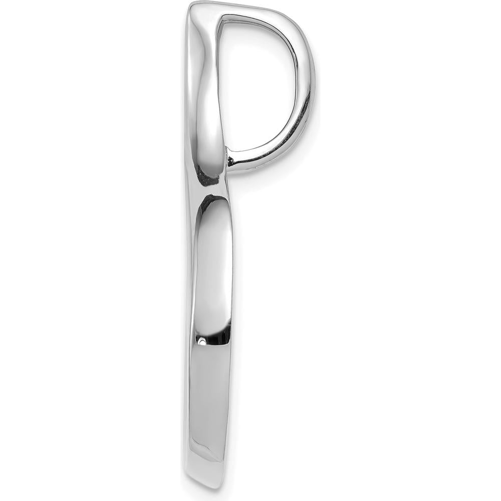 14K White Gold Polished Slide Pendant Fits up to 6mm Omega Chain by 0