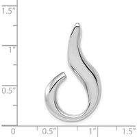 14K White Gold Polished Slide Pendant Fits up to 6mm Omega Chain by 0