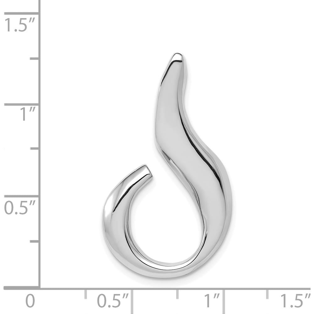 14K White Gold Polished Slide Pendant Fits up to 6mm Omega Chain by 0