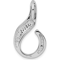 14K White Gold Polished Slide Pendant Fits up to 6mm Omega Chain by 0
