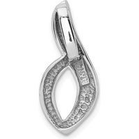 14K White Gold Polished Slide Pendant Fits Up to 6mm Regular/8mm Fancy Omega Chains - Rhodium Plated Finish by 0