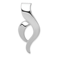14K White Gold Polished Slide Pendant Fits Up to 6mm Regular and 8mm Fancy Omega Chain by 0