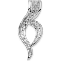 14K White Gold Polished Slide Pendant Fits Up to 6mm Regular and 8mm Fancy Omega Chain by 0