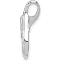 14K White Gold Polished Slide Pendant for 2mm Regular & 4mm Fancy Omega Chain - Rhodium Plated by 0