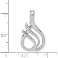 14K White Gold Polished Slide Pendant for 4mm and 6mm Omega Chains by 0