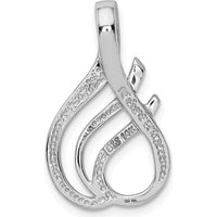 14K White Gold Polished Slide Pendant for 4mm and 6mm Omega Chains by 0