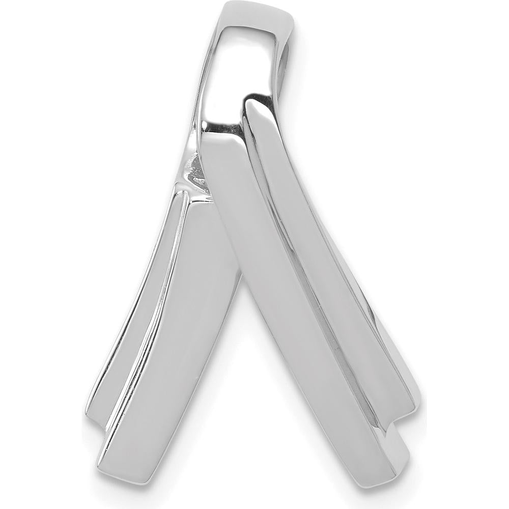 14K White Gold Polished Slide Pendant for 6mm Omega Chain by 0