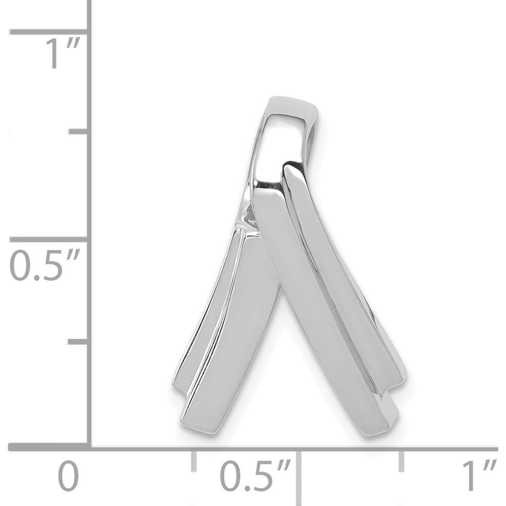 14K White Gold Polished Slide Pendant for 6mm Omega Chain by 0
