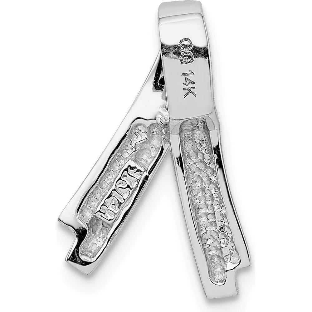 14K White Gold Polished Slide Pendant for 6mm Omega Chain by 0