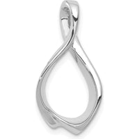 14K White Gold Polished Slide Pendant for Omega Chain - 24mm Length by 0