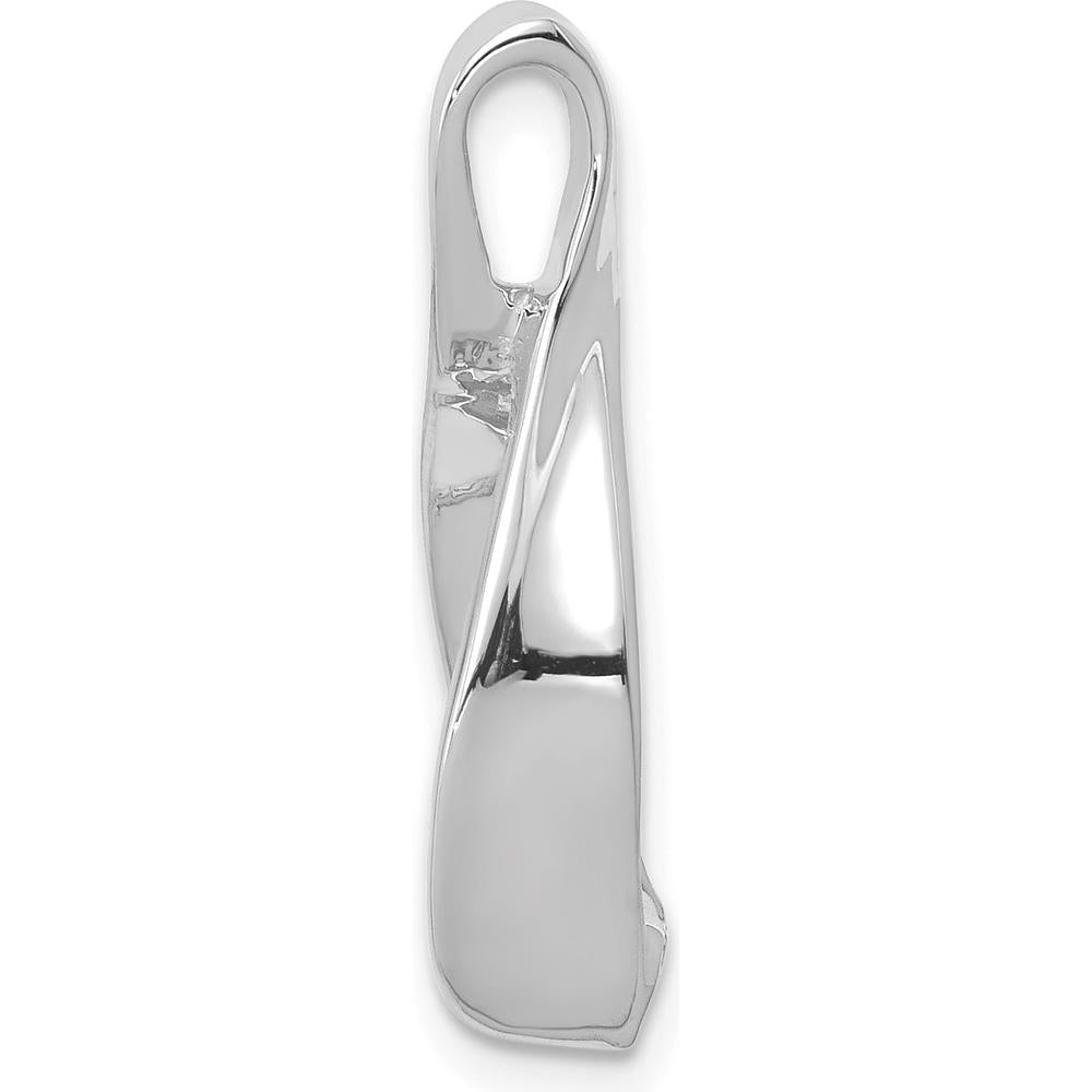14K White Gold Polished Slide Pendant for Omega Chain - 24mm Length by 0