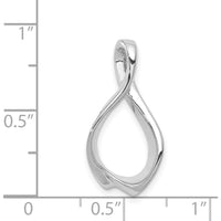 14K White Gold Polished Slide Pendant for Omega Chain - 24mm Length by 0