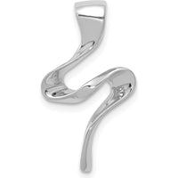 14K White Gold Polished Slide Pendant for Omega Chain - Fits 2mm Regular and 4mm Fancy Omega by 0